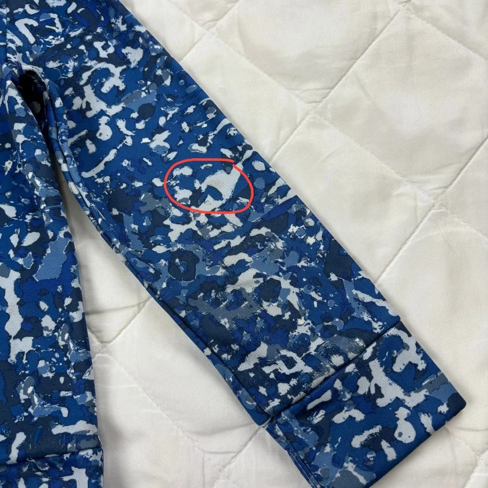Under Armour Youth Small Hoodie Blue Camo Loose‎ Fit Pullover Fleece Lined